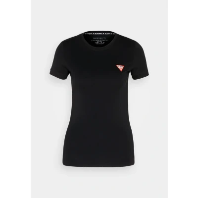 Image de Guess SS CN MINI Triangle Tshirt basique Jet black, Femme, Taille: XS, black