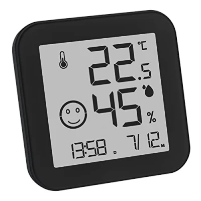 Image de TFA Dostmann Thermo hygromètre numérique Black &amp; White, 30.5054.01, écran E Ink, température intérieure, humidité, valeurs max min, heure et date, noir
