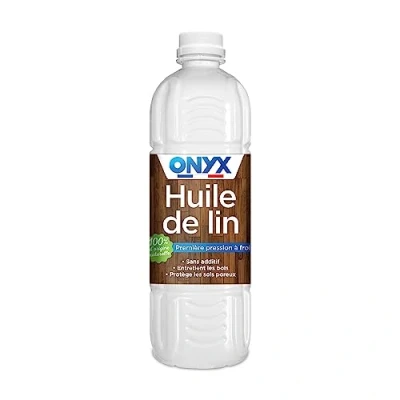 Image de Onyx Huile de Lin pour Bois 100% Graines Protection, Rénovation et Entretien Extérieurs Sols Poreux Fabrication Française 1L
