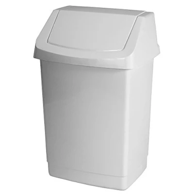 Image de Curver 04042 026 65 Click It Poubelle Plastique Blanc 22,9 x 18,9 38,1 cm