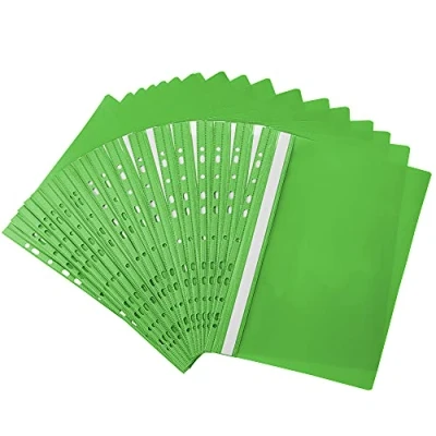 Image de Netuno 20x chemise à lamelle perforée vert clair A4 dossier rapide levier en plastique classeur de présentation avec couverture transparente