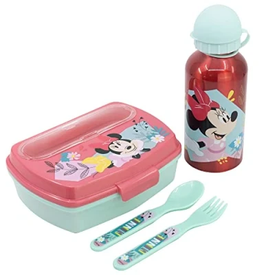 Image de Stor SET URBAN VUELTA AL COLE 4 PCS (BOTELLA ALUMINIO 400 ML Y SANDWICHERA CON CUBIERTOS) MINNIE MOUSE BEING MORE