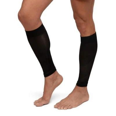 Image de DANISH ENDURANCE Manchons Compression Mollets 21 26 mmhg, Performance &amp; Récupération Sport, Homme Femme, Noir Charbon, XL