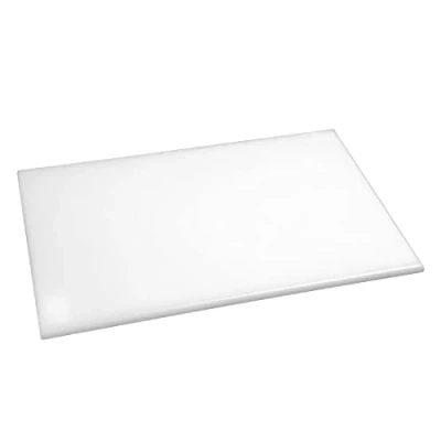 Image de Hygiplas Planche à découper standard haute densité blanche, taille : 1,2 (H) x 45 (L) 30 cm, polyéthylène densité, non poreux empêchant l&#039;absorption, J016
