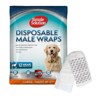 Image de Simple Solution Enveloppe jetable pour chien mâle, grand paquet de 12