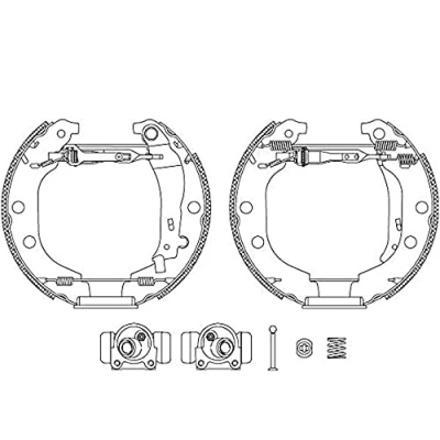 Image de HELLA Shoe Kit Pro 8DB 355 004 371 de freins, freins à tambours avec cylindre roue, élément d&#039;ajustage PEUGEOT: 406 Berline, Break