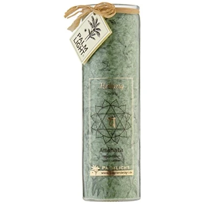 Image de Palm Light 4041678000837 Bougie, Anahata Chakra, Env. 100 Heures de durée Combustion, 20 cm, Vert