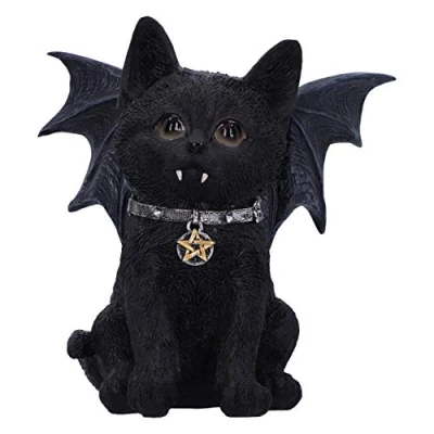 Image de Nemesis Now Figurine de Chat Chauve Souris Noire 16 cm, Noire, Vampire vampuss, Cadeau sorcière, décoration d&#039;halloween, moulée dans la résine Plus