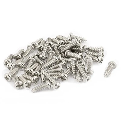 Image de sourcing map 50pcs vis M2,5 x 8 mm en Acier Inoxydable autotaraudeuses à tête Ronde