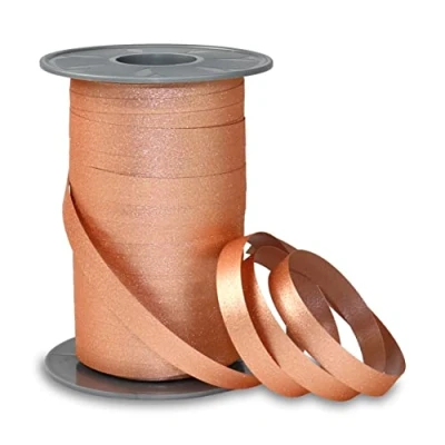 Image de PRÄSENT POLY GLITTER ruban à rayures en or rose, 100 m de large, 10 mm décoratif élégant pour les occasions festives