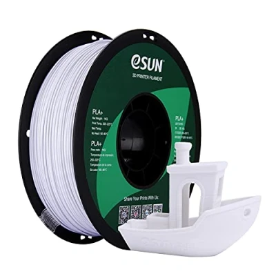 Image de eSUN PLA+ Filament 1.75mm, Renforcé Ténacité Imprimante, Précision Dimensionnelle +/ 0.03mm, 1KG Bobine (2.2 LBS) pour impression 3D, Blanc Froid