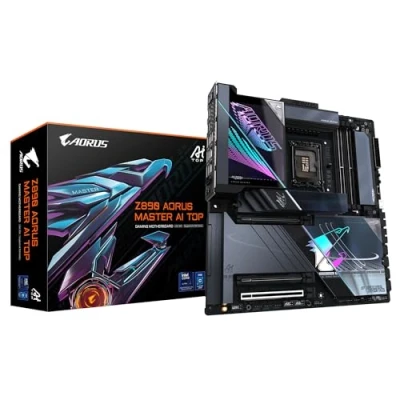 Image de GIGABYTE Z890 AORUS Master AI Top Carte Mère Prend en Charge Les processeurs Intel Core Ultra (Série 2), VRM 20+1+2 Phases, jusqu&#039;à 9500MHz DDR5 (OC), PCIe 5.0 M.2, Wi FI 7, Thunderbolt 4