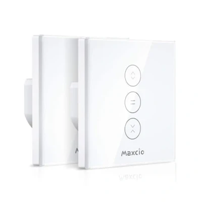 Image de Maxcio Interrupteur Volet Roulant WiFi, Mural de Rideau Connecté Compatible avec Alexa Echo et Google Home, WiFi Curtain Switch Contrôle APP à Distance (2 Packs)