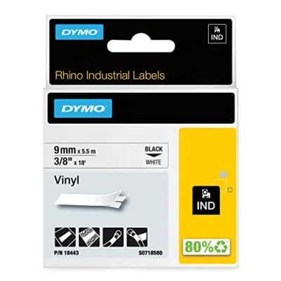 Image de Dymo 18443 (S0718580) (9 mm) Noir sur blanc Ruban