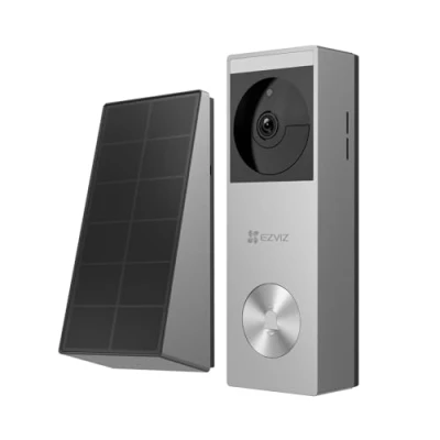 Image de EZVIZ CP3 Pro Sonnette sans Fil avec caméra de Panneau Solaire, 2K vidéo Doorbell Double Objectif, détection Personnes/Paquet, Vision Nocturne en Couleur, changeur Voix, 32 Go eMMC intégré