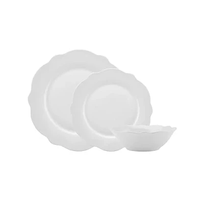 Image de Karaca Daisy New Bone Set de vaisselle pour 4, 12 pièces, Assiettes et bols, vaisselle, Blanc Arrangements table élégants durables stylés