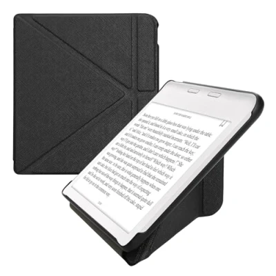 Image de kwmobile Étui Compatible avec Kobo Libra Colour Coque à Rabat magnétique Tablette eReader Similicuir Noir