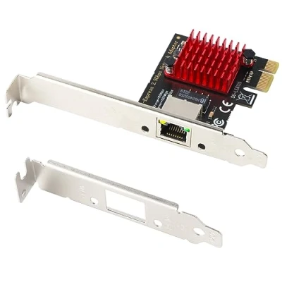 Image de Carte Réseau PCIe 2,5 Gigabit, Puce Realtek RTL8125B, 2500/1000/100Mbps 2.5GBase T Adaptateur RJ45 LAN pour Ordinateur de Bureau, Prend en Charge Win 11/10/8.1/8/7, Linux, Mac OS