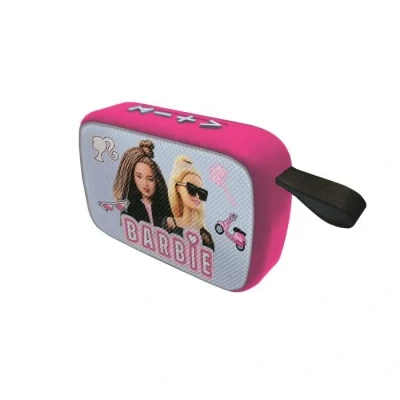 Image de Lexibook, Mattel Barbie, Enceinte Portable Bluetooth, sans Fil, USB C, Carte SD/TF, Batterie Rechargeable, Bleu/Rose, BT018BB