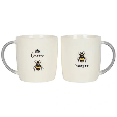 Image de jones DP_41538 Lot de 2 tasses Queen Bee Keeper H 9 cm x l 11 P Crème