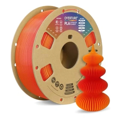 Image de OVERTURE PLA Filament 1.75mm, 1kg Bobine (2.2lbs) 3D Drucker Filament, Précision Dimensionnelle +/ 0.02mm (Tequila Sunrise)