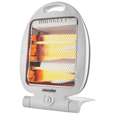 Image de Mesko MS7710 Chauffage à Quartz Basse Consommation Électrique d&#039;Appoint, Radiateur Infrarouge pour salle de bain avec 2 Lampes, Niveaux Puissance, 400/800 W