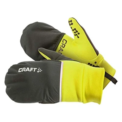 Image de CRAFT Hybrid Weather Gants de Running Chauds Mixte Adulte, Flumino/Noir, FR : L (Taille Fabricant 10 L)