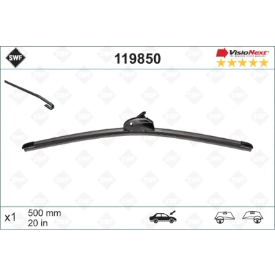 Image de Balai d&#039;essuie glace Swf Visionext 119850 500mm Sans Cadre RENAULT: CLIO 2, Kangoo I, 1, PEUGEOT: 306 3/5 portes, 106 II portes