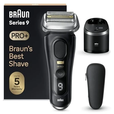 Image de Braun Series 9 PRO+ 9560cc, Rasoir Électrique Pour Homme, 5 Éléments De Rasage, Tondeuse Précision Intégrée, Station SmartCare, Étanche, 60 Min D&#039;autonomie, Fabriqué En Allemagne, Noir