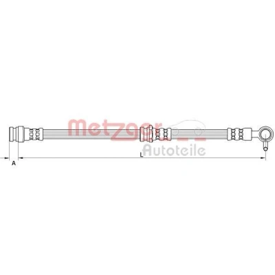 Image de METZGER 4111631 Flexible De Frein Essieu avant droit 455 MAZDA: CX 5 I