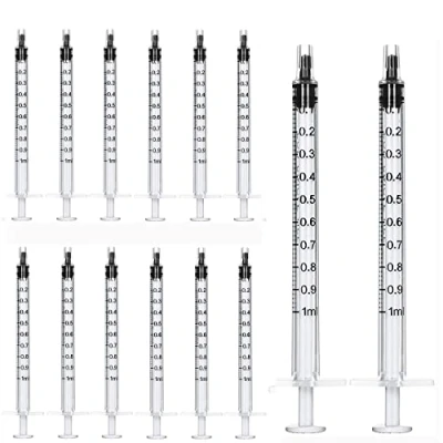 Image de Lot de 50 1ml Seringues Sans Aiguille Pour L&#039;artisanat, L&#039;alimentation Des Animaux Domestiques, L&#039;industrie et La Science (1 ml pièces) Transparent