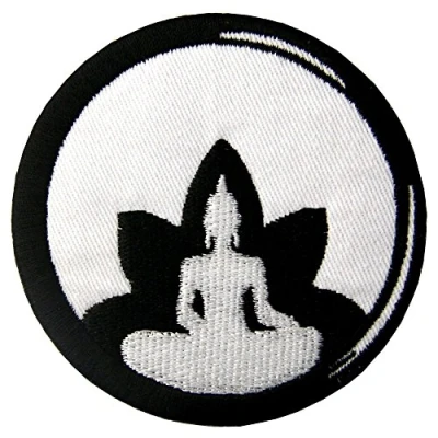 Image de Patch brodé en forme de Bouddha Lotus, bouddhisme Zen, à coudre ou coller avec fer repasser