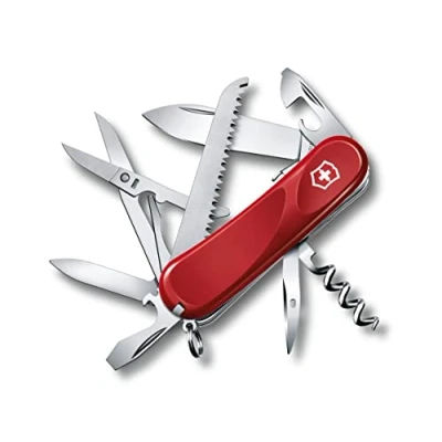 Image de Victorinox Evolution 17 Couteau de Poche Suisse, Léger, Multitool, 15 Fonctions, Tire Bouchon, Lame, Ergonomic, Rouge