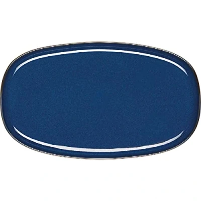 Image de ASA Saisons 27201107 Plat ovale en grès Bleu 31 x 18 2 cm