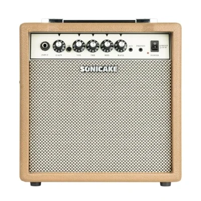 Image de SONICAKE Amplificateur pour Guitare Électrique 15W Double Canal avec Sortie Casque EQ 3 Bandes Entrée AUX Design Compact et Portable Pratique Sprint
