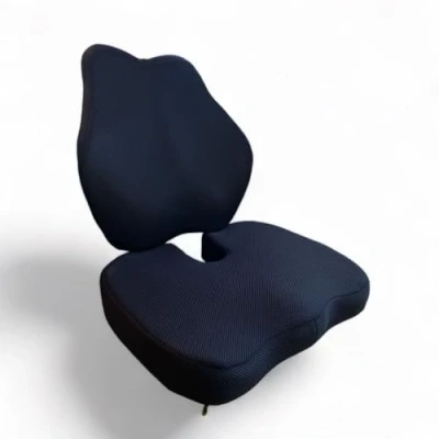 Image de inphysio Kit de 2 Coussins Ergonomiques en Mousse à Mémoire Forme Oreiller Soutien Lombaire Allongé et U Siège Confortable 45x41x10,5 cm/45x35x7 cm