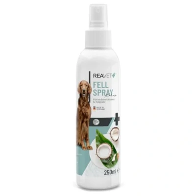 Image de ReaVET spray d&#039;entretien pour le pelage à la noix de coco 250 ml doux chiens et chats démêlant &amp; aide au peignage Avec huile