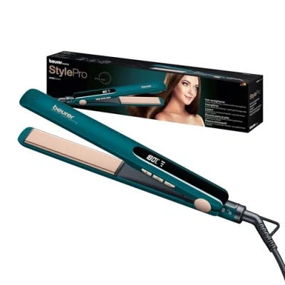 Image de Beurer HS 50 Ocean Lisseur, fer à lisser avec revêtement céramique kératine pour des cheveux souples, écran LED , réglage de la température sur plusieurs niveaux 120 220C