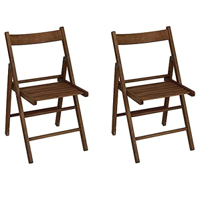 Image de Chaises pliantes en bois de noyer Lot 2 Marron Intérieur Contemporain Design