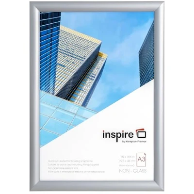 Image de Inspire by Hampton IBH SNAPA3S 1PK Cadre encliquetable argenté en acrylique (sans verre) A3 (30 x 42 cm)