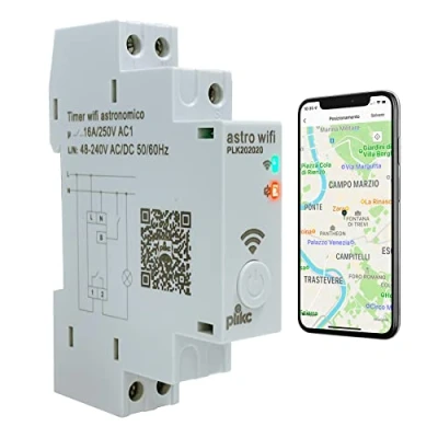 Image de Interrupteur horaire astronomique Quotidien/hebdomadaire Multifonction WiFi 48 230Vac plikc Astro Gris