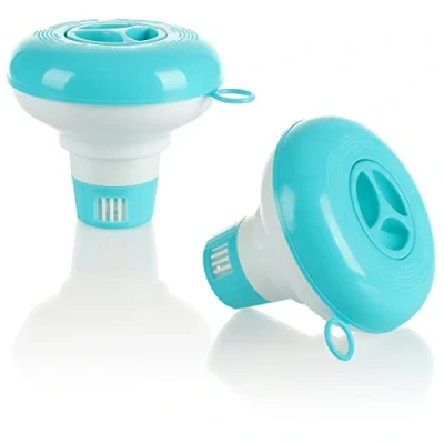 Image de com four® 2X Flotteurs doseurs pour la Piscine Distributeur de Produits Chimiques pastilles Chlore diffuseur (2 x 12,7 cm)