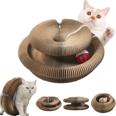 Image de Kitty Kurlz, Kurlz Cats Toy, Magic Organ Cat Scratcher Board, Foldable Accordion Toy with Bell Balls and Track Adventure for Indoor, Interactive Mental Physical Exercise (1pcs)