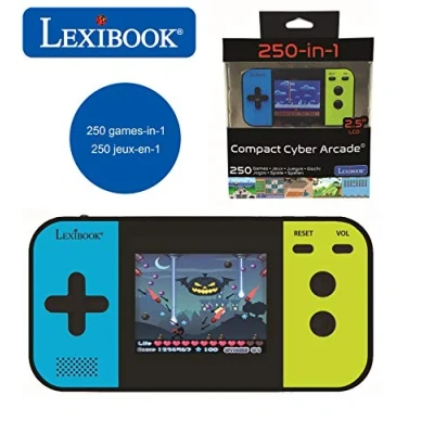 Image de Lexibook JL2377 Console Portable Compact Cyber Arcade, 250, Jeu vidéo Enfant Adolescent, écran LCD, à Piles, Noir/Bleu/Vert,