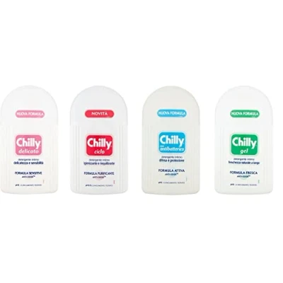 Image de Chilly Lot de 4 nettoyants Intimate Cleanser pour l&#039;hygiène intime avec molécule anti odeur Formule douce et apaisante PH 5, 200 ml + Italian Gourmet polpa