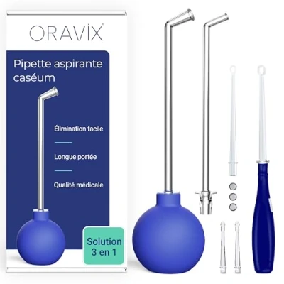 Image de Oravix Pipette Caséum, Aspirateur Caséum Efficace Contre la Mauvaise Haleine, Kit Caseum Amygdale, Solution Nettoyage Amygdales Anti Caseum, Pour une Haleine Fraiche