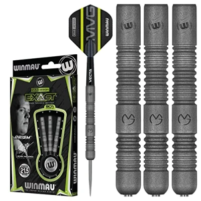 Image de WINMAU Michael Van Gerwen MvG Exact 21.5 grammes Jeu de fléchettes en tungstène avec Plumes et tiges