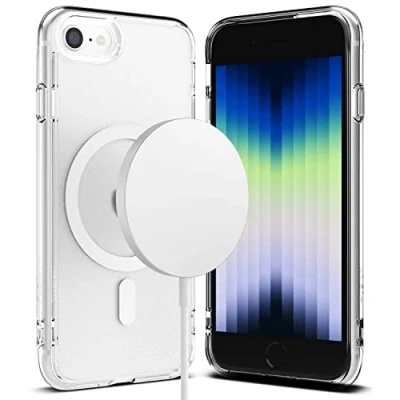 Image de Ringke Coque Compatible avec iPhone SE 2022 5G [Fusion Magnetic] Magnétique Intégré Rigide Back TPU Souple Bumper Étui Antichoc de Protection Matte Clear