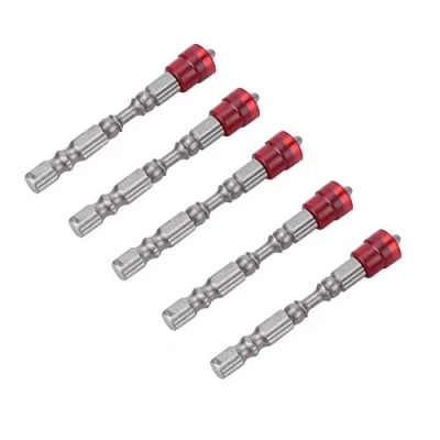 Image de 5pcs Kit Tournevis Bits S2 en Acier Magnétique Tête Cruciforme PH2 1/4 Pouces Shankfor Cloison Sèche Vis(Red)