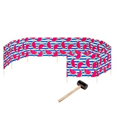 Image de Garronda Paravent 12m Plage Coupe Vent Camping Brise avec Marteau en Caoutchouc GAEX001 (Pastèque 66, 12 m)